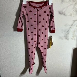 Leveret Pink Ladybug Footed Sleeper Pajama (Baby, Toddler, & Little Kids) 6/12M
